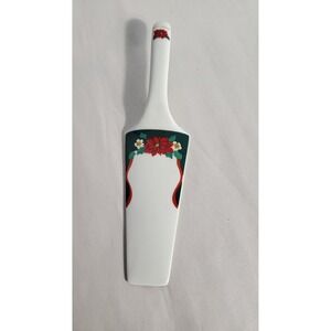Vintage‎ Tienshan Christmas Poinsettia Ceramic Cake Server Spatula Holiday Decor